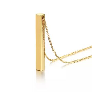 Engraved 3D Bar\rod Necklace