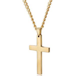 Cross Engraved Name Necklace