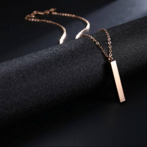 Engraved 3D Bar\rod Necklace