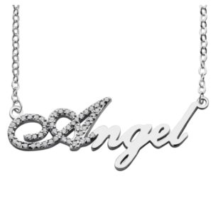 Stone Script Cursive Name Necklace