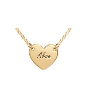 Engraved Heart Necklace for Kids/Teens