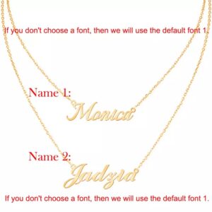 Personalized Two Names Layered Necklace