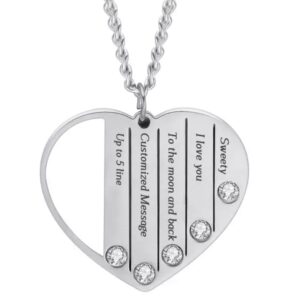 Heart Necklace (Diamond Engraved)