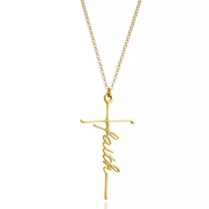 Vertical Female  Cross Necklace