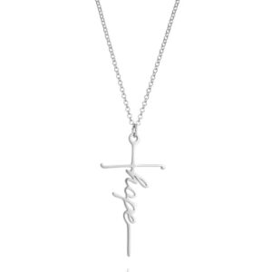 Vertical Female  Cross Necklace