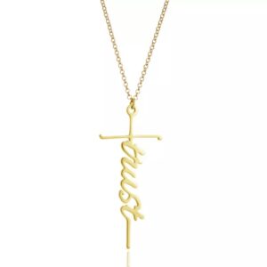 Female  Name Cross Necklace